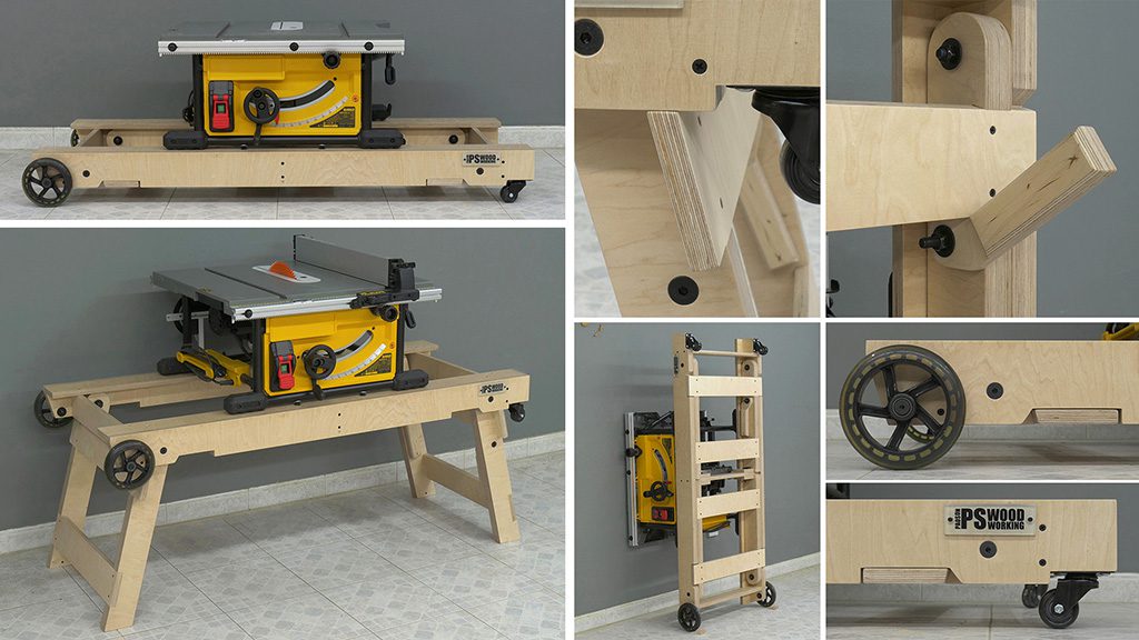 DIY Rolling Foldable Table Saw Stand - Pt. 1 - Paoson Woodworking